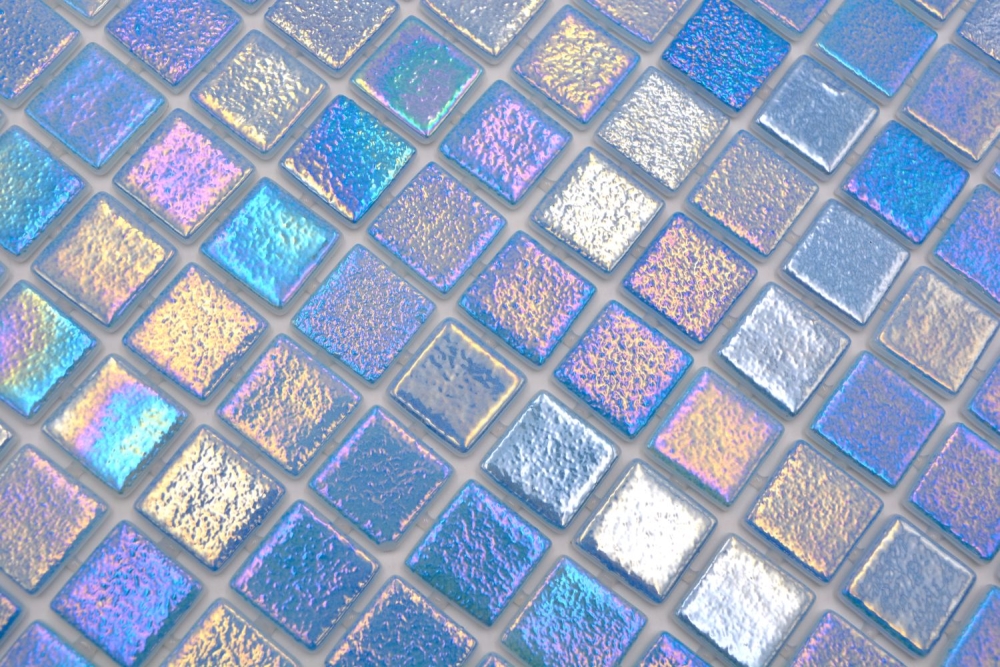 Mosaikfliese Poolmosaik Schwimmbadmosaik hellblau irisierend - 220-P55251