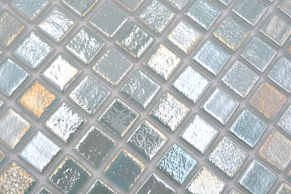 Preview: Mosaikfliese Poolmosaik Schwimmbadmosaik grün irisierend - 220-P55253