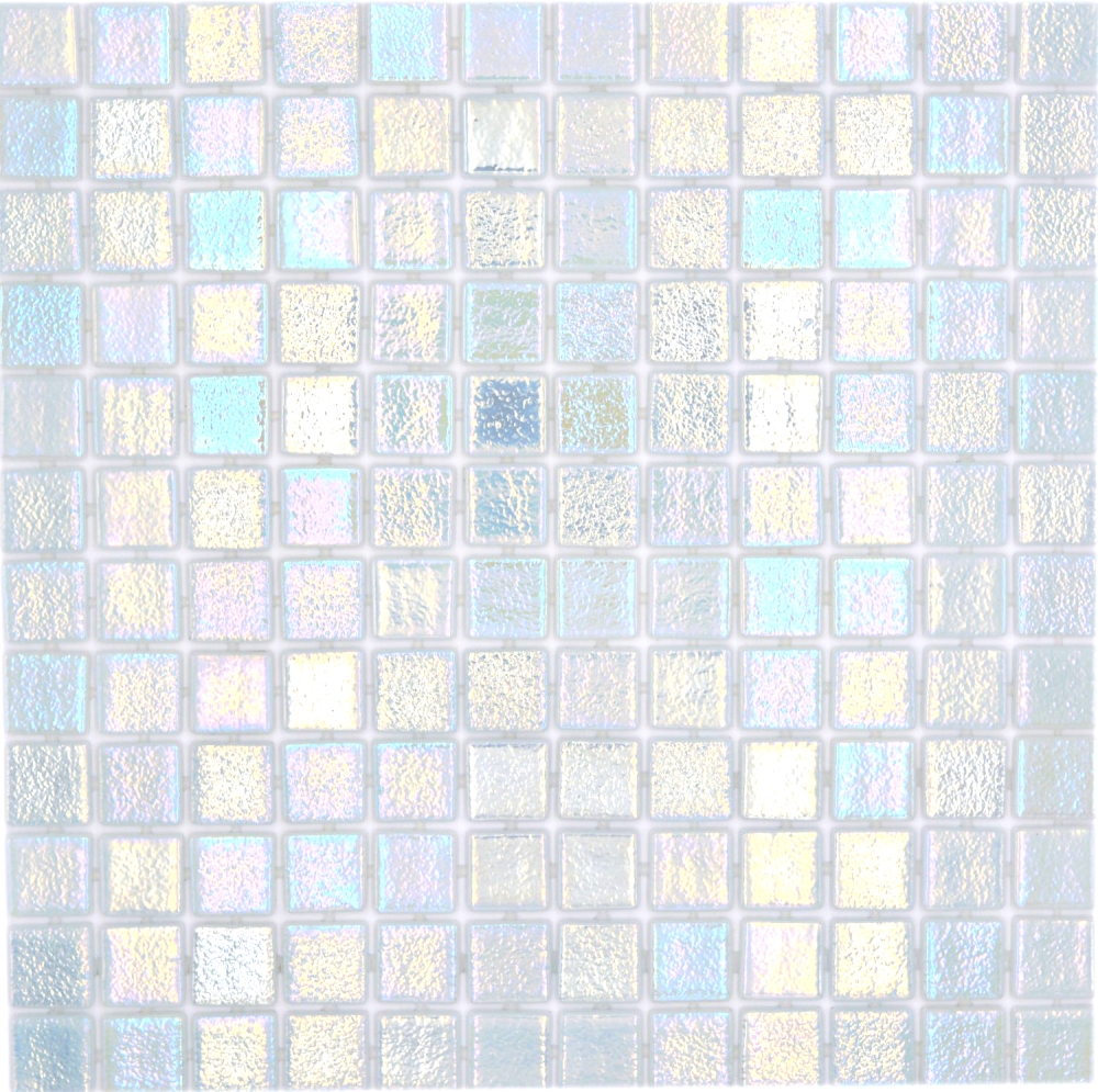 Mosaikfliese Poolmosaik Schwimmbadmosaik weiß irisierend - 220-P55254