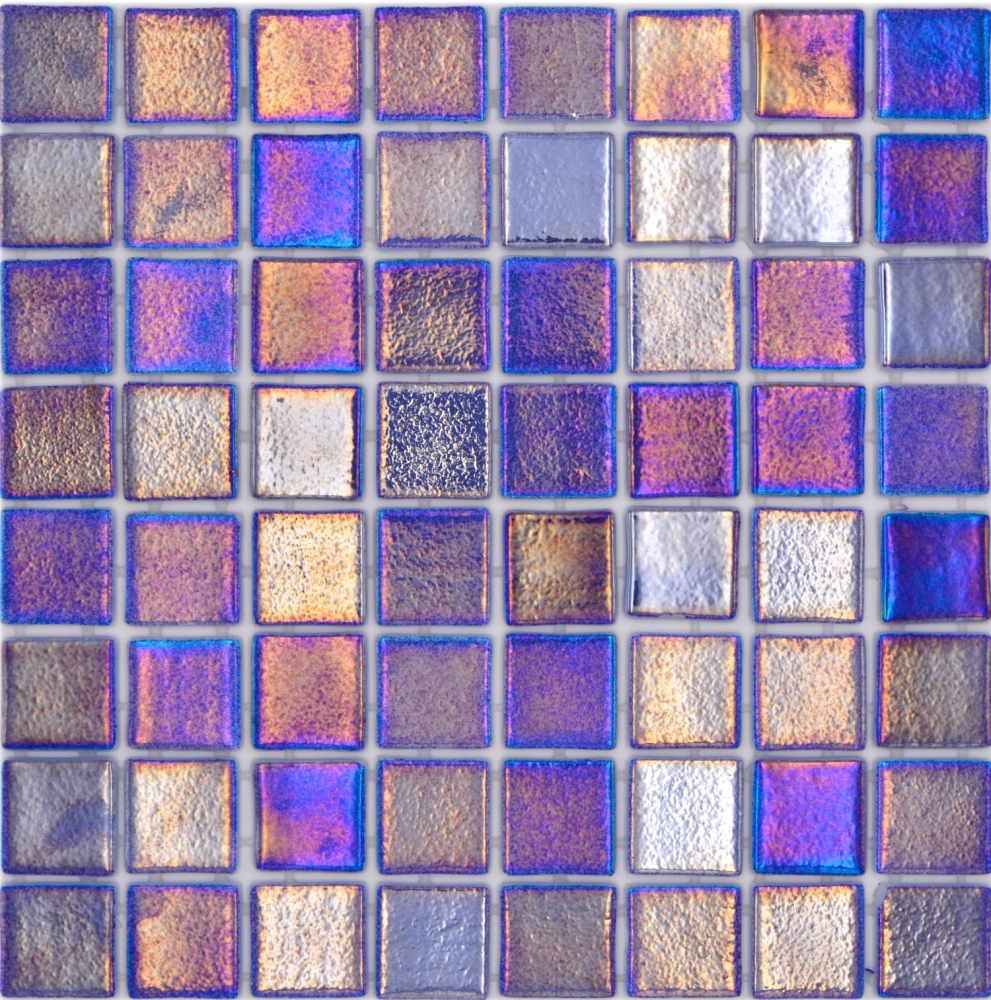 Schwimmbadmosaik Poolmosaik Glasmosaik dunkelblau violett changierend Wand Boden Küche Bad Dusche - 220-P55385