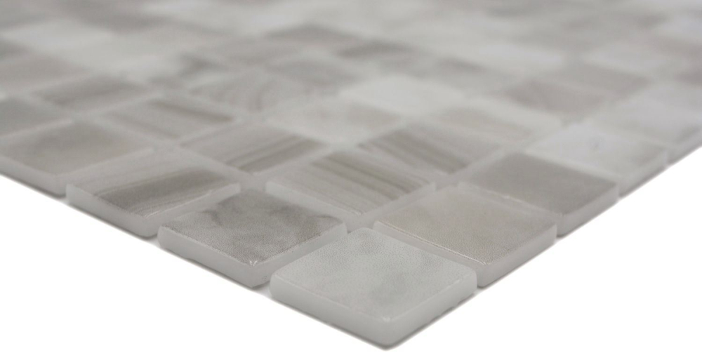 Schwimmbadmosaik Poolmosaik Glasmosaik grau hellbeige changierend Wand Boden Küche Bad Dusche - 220-P56251