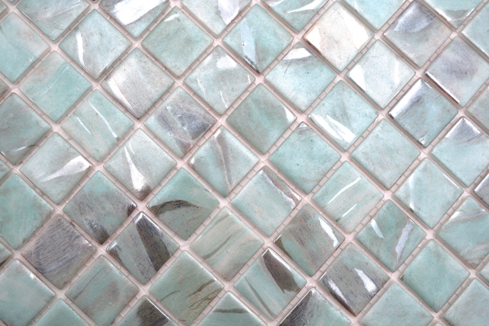 Mosaico piscina mosaico piscina mosaico azul turquesa gris crema plata shimmer pared ducha ESPAnA - 220-71253U