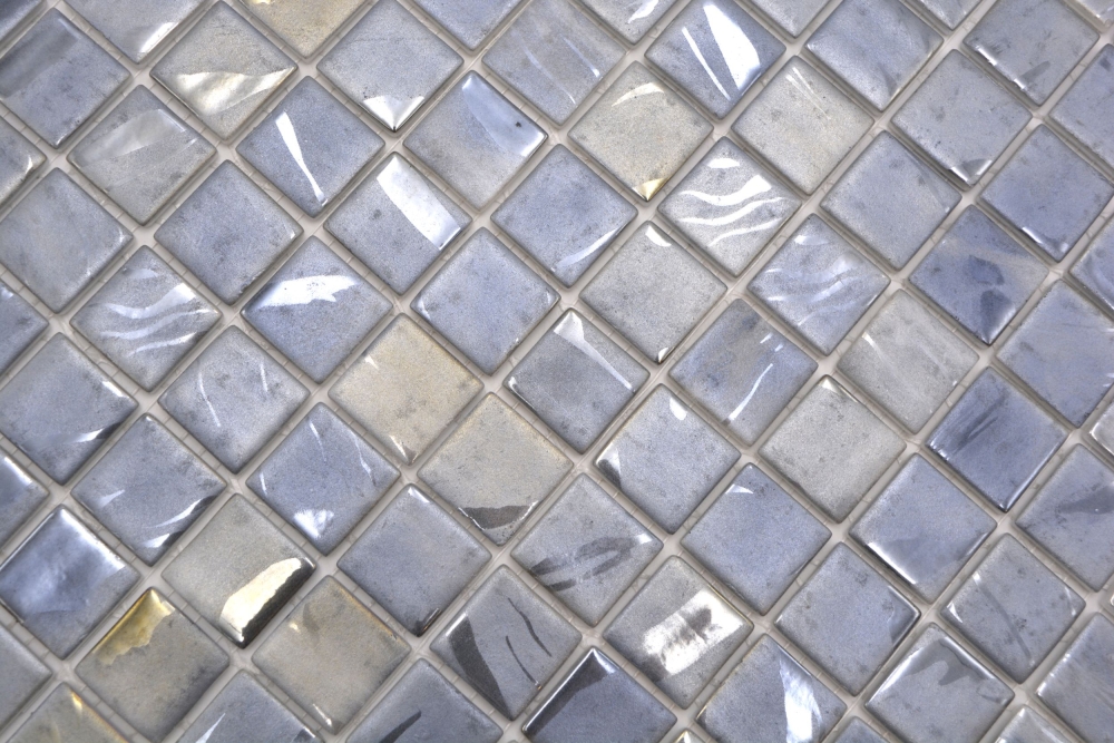 Preview: Mosaikfliese Poolmosaik Schwimmbadmosaik Tauben grau blau Beigetöne