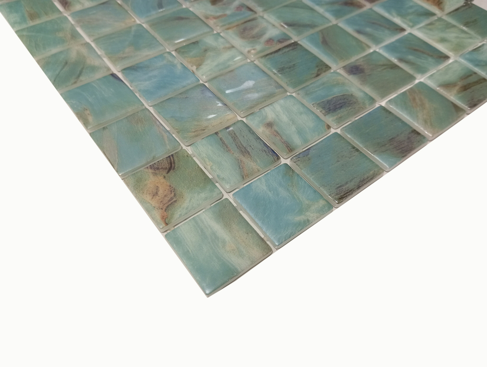 Piscina mosaico piscina mosaico de vidrio aguamarina shimmer verde turquesa gris crema plata pared piso cocina bano ducha - 220-71383U