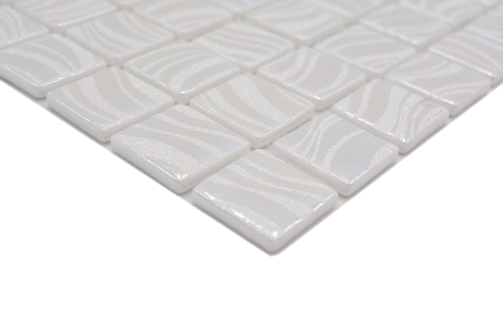 Mosaico piscina mosaico piscina mosaico blanco crema plata brillo metalico pared ducha ESPAnA - 220-78252U