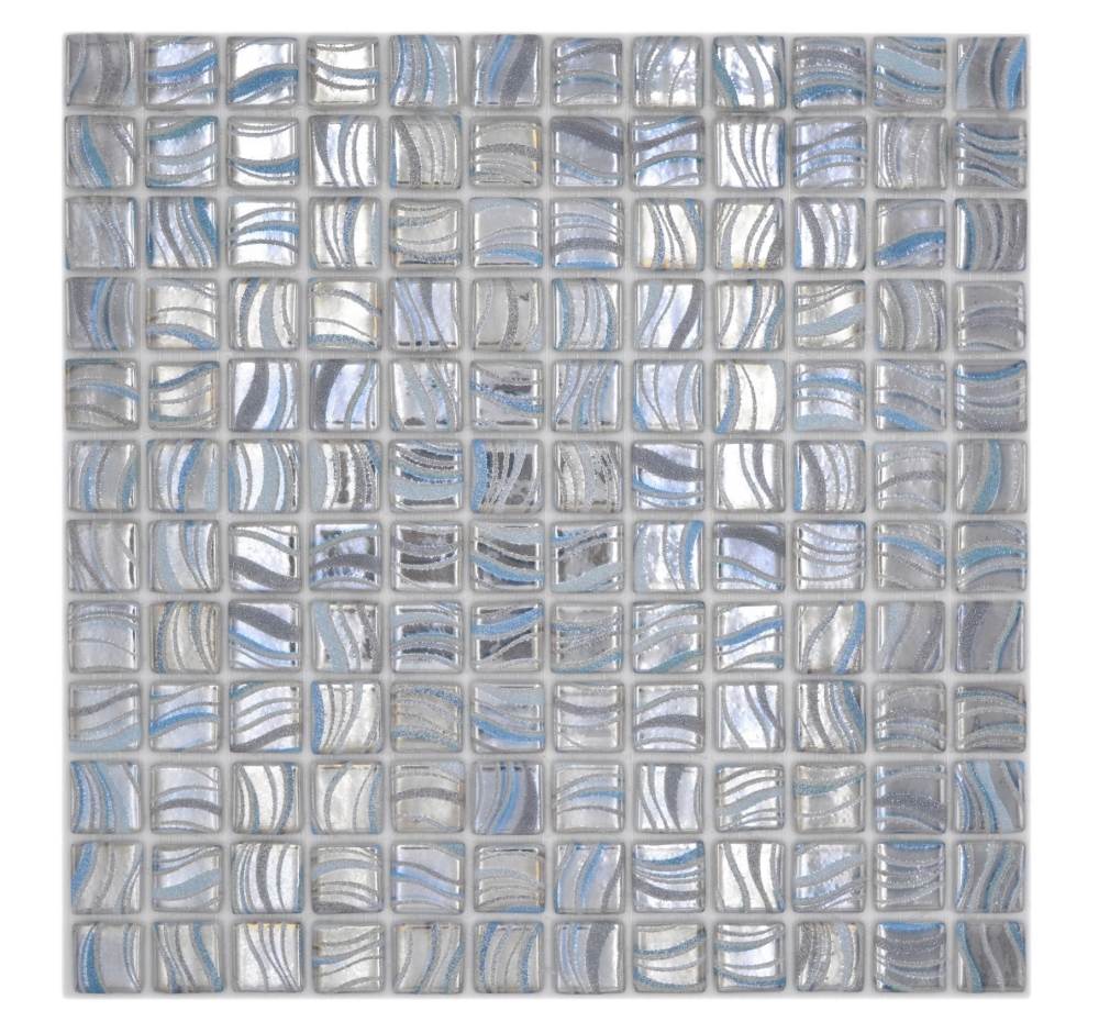 Preview: Mosaic tile, pool mosaic, swimming pool mosaic, silver, blue, gold, and turquoise accents