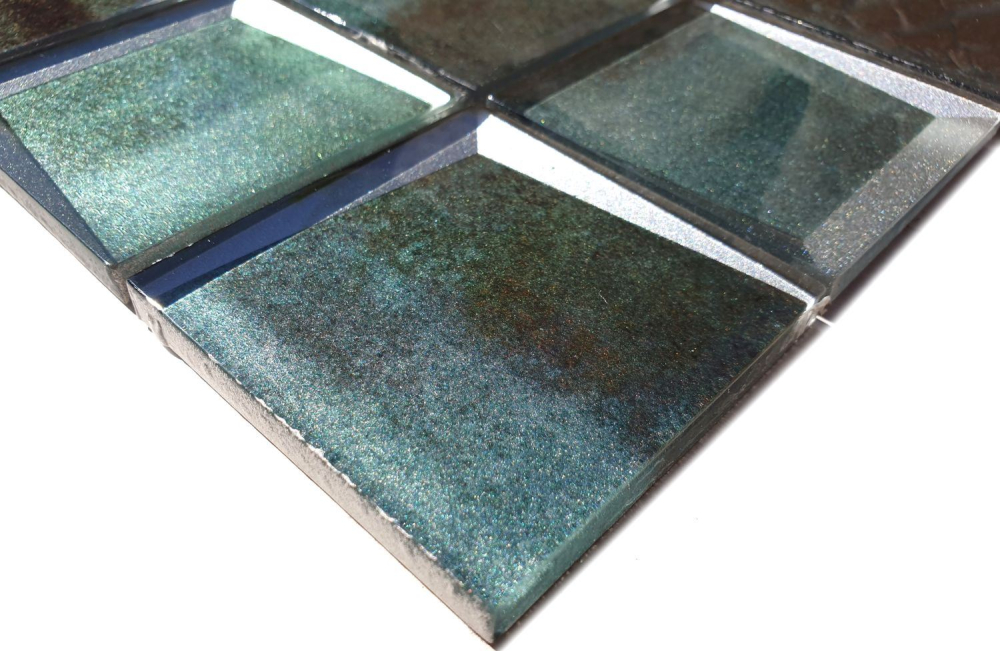 Mosaique de verre Carre 3D vert foret Carrelage cuisine - 88-XB20