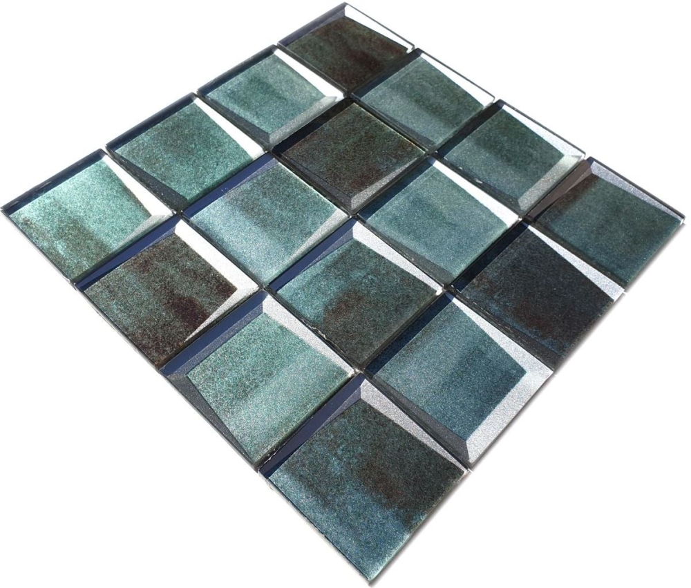 Mosaico de vidrio mosaico de azulejos cuadrados 3D mirada verde bosque azulejos backsplash cocina - 88-XB20 - Kopie