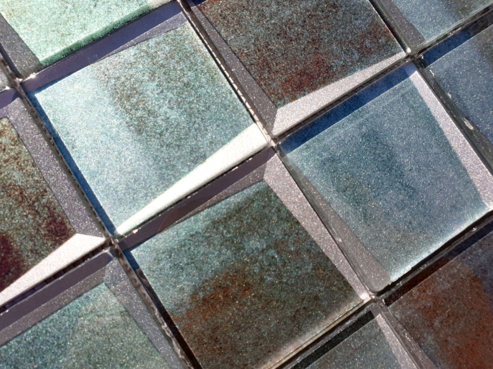 Glasmosaik Mosaikfliese Quadrat 3D-Optik Waldgrün Fliesenspiegel Küche - 88-XB20