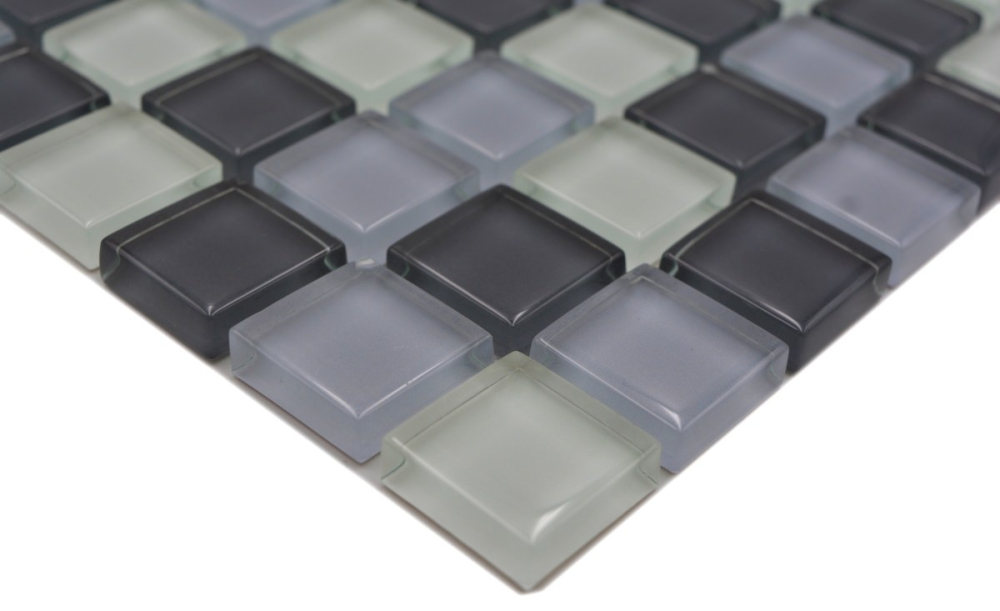 Bordo per piastrelle in mosaico di vetro grigio antracite - 72-0204 - Kopie