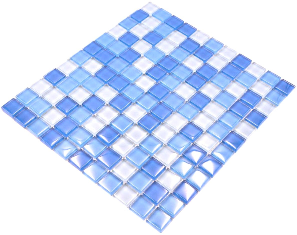 Mosaique de verre Carreau de douche bleu clair - 72-0406