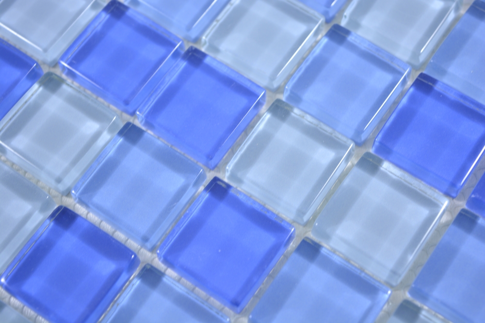 Mosaique de verre Carreau de douche bleu clair - 72-0406