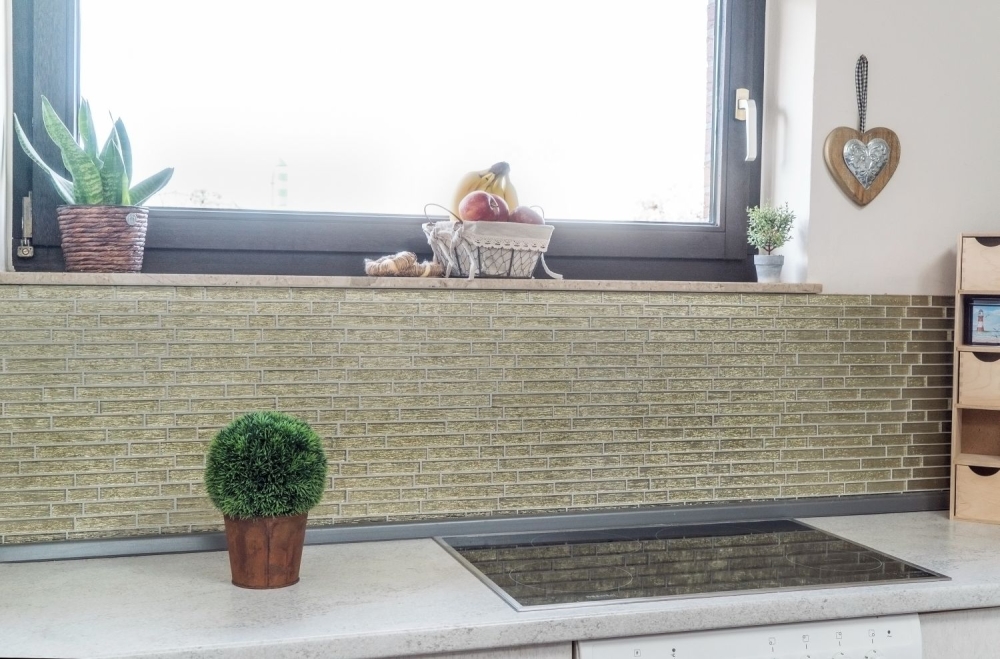Mosaik Verbund Glasmosaik Chic gold Transluzent Verbundoptik glänzend