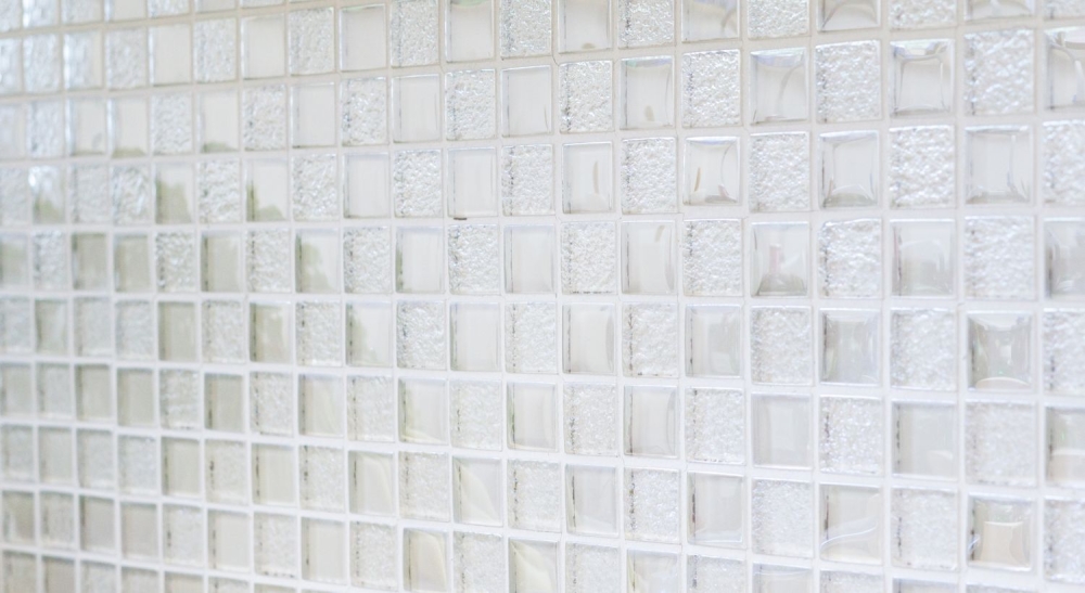 brillo de lujo de lujo mosaico de vidrio estera blanco crema 88-8LU90