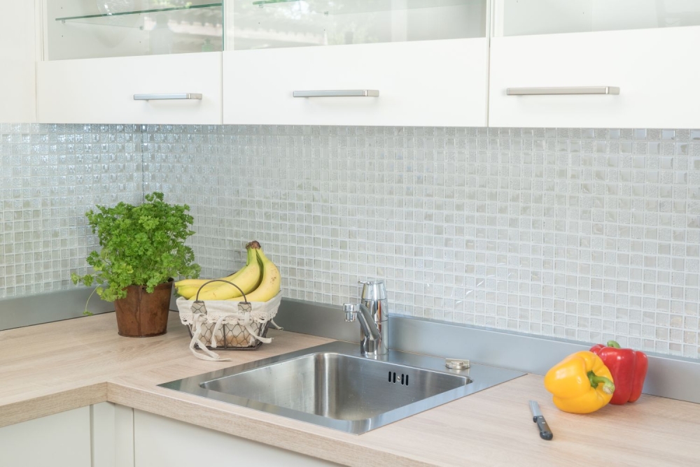 brillo de lujo de lujo mosaico de vidrio estera blanco crema 88-8LU90