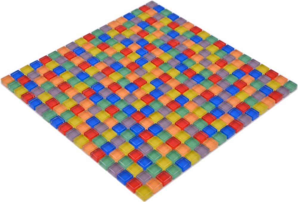 Mosaique Translucide Crystal mix multicolore brillante - 10 feuilles de mosaique