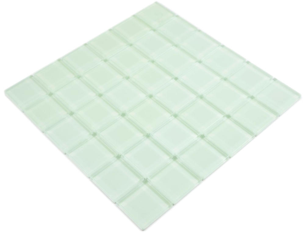 Mosaico de vidrio verde claro pastel verde fluorescente resplandor nocturno revestimiento de pared - 88-1005