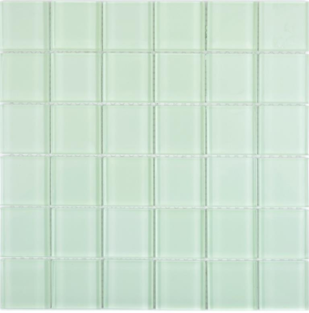 Mosaico de vidrio verde claro pastel verde fluorescente resplandor nocturno revestimiento de pared - 88-1005