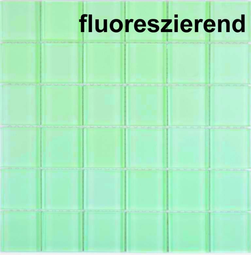 Glasmosaik Hellgrün Pastellgrün Fluoreszierend Nachtleuchtend Wandverblender Küchenfliese - 88-1005