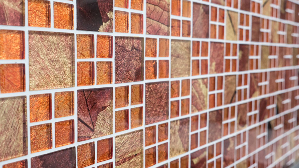 Mosaico di vetro mosaico oro arancione combinazione di piastrelle parete cucina piastrelle backsplash - 88-8SRO - Kopie