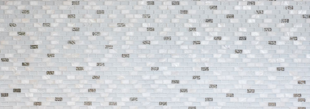 Barras de mosaico compuesto de piedra natural mosaico de azulejos de ladrillo de plata blanca de vidrio mosaico de concha estructura backsplash de la cocina cuarto de bano WC - 87-B01S