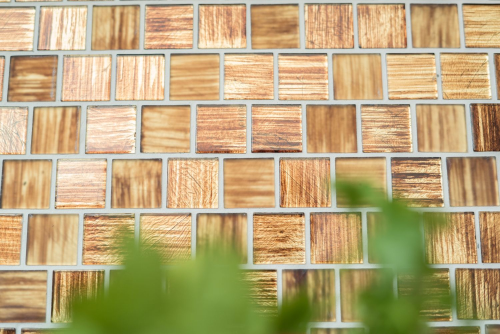 Rivestimento in mosaico di vetro ocra marrone smerigliato vetro opaco chiaro - 78-CF85 - Kopie