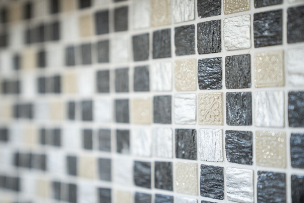 Piedra artificial mosaico rustico azulejo resina gris negro antracita plata crema beige brillo azulejo backsplash pared cocina cuarto de bano - 83-0226