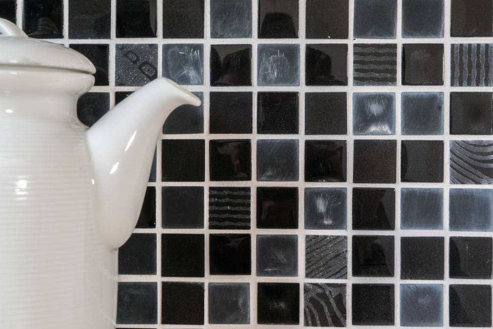Piastrelle di pietra naturale mosaico rustico vetro mosaico marmo vetro smerigliato grigio scuro nero antracite piastrelle backsplash bagno cucina -83-HQ29 - Kopie