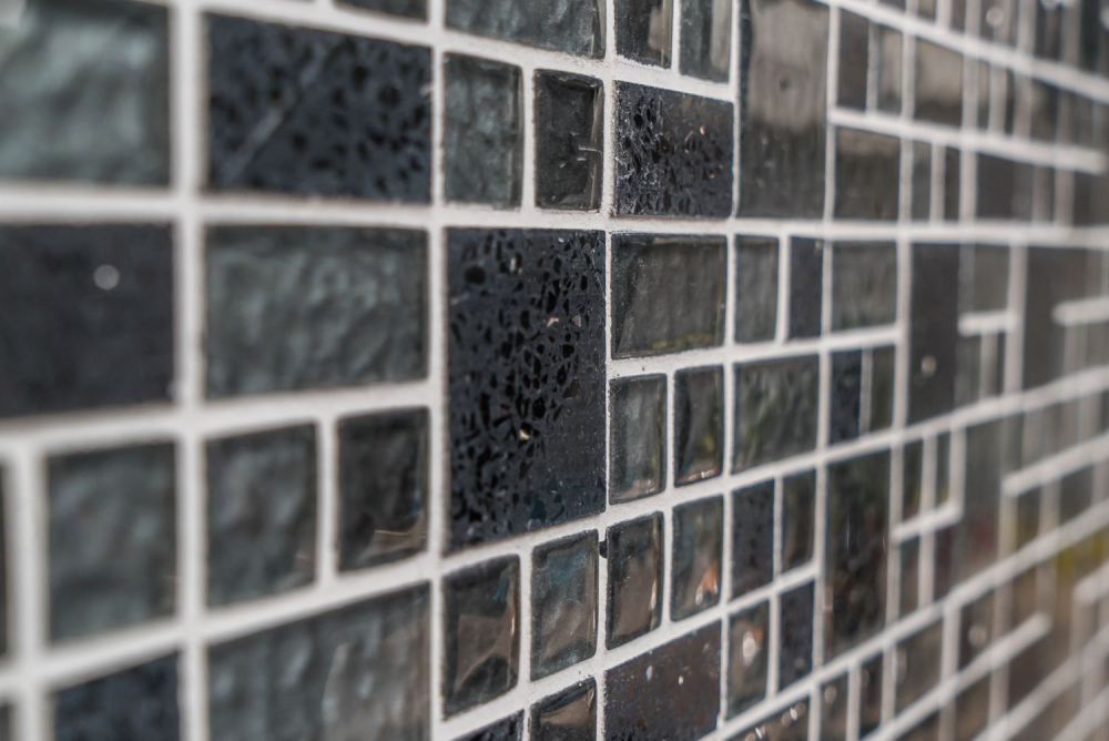 Mosaique Combinaison de mosaique de verre Artificial mix noir Mix translucide Composite aspect combine brillant