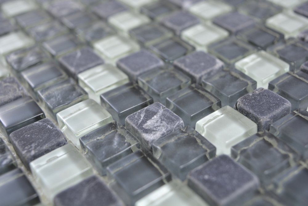 Mosaique de verre Pierre naturelle Rustique gris anthracite 92-0204