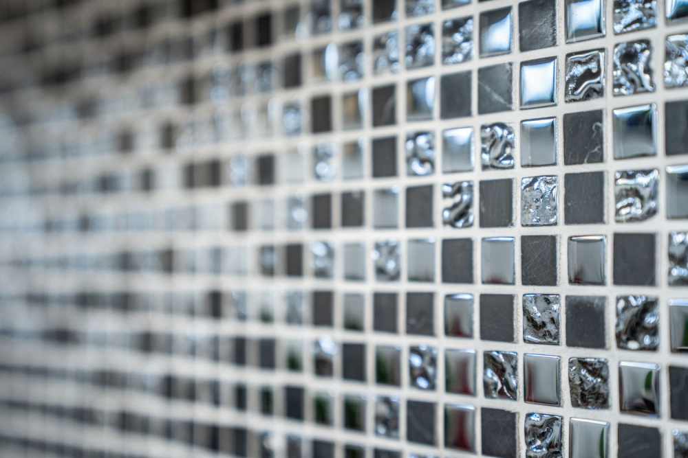 Mosaique Carre Mosaique de verre Pierre mix gris noir Mix translucide brillant