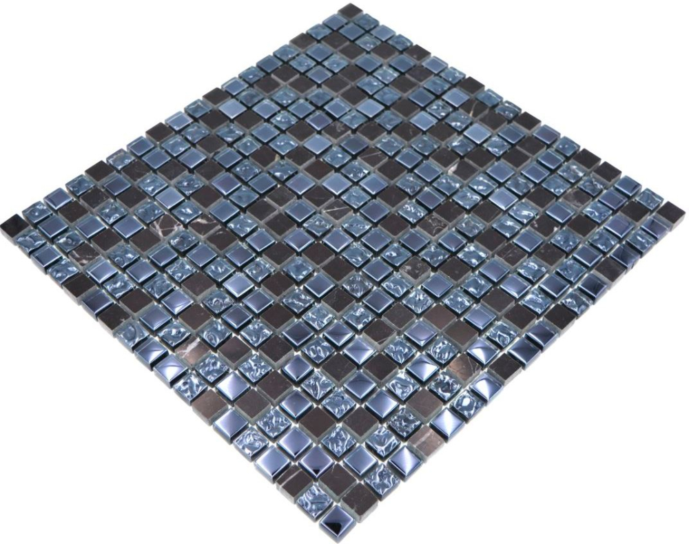 Mosaique Carre Mosaique de verre Pierre mix gris noir Mix translucide brillant