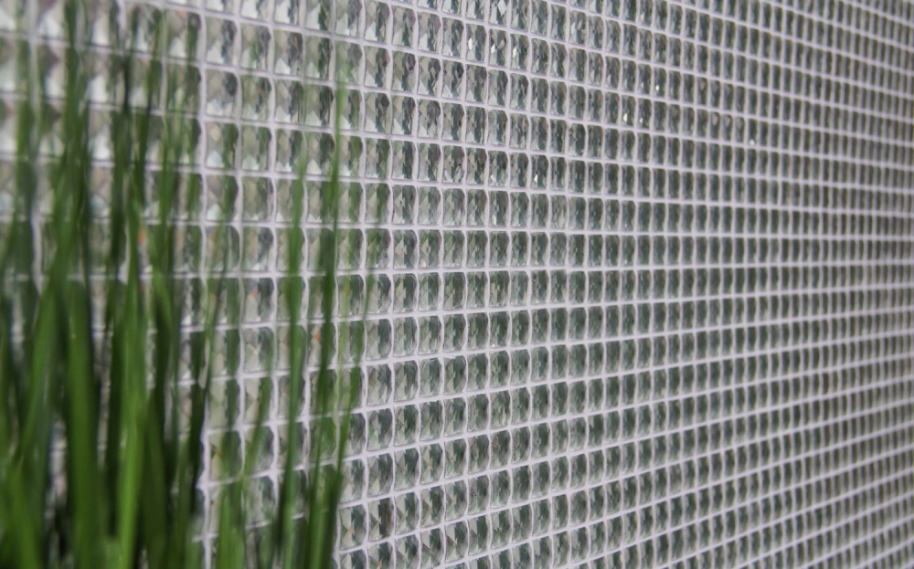 Mosaique Carre Mosaique de verre scintillant blanc translucide aspect diamant cristal brillant
