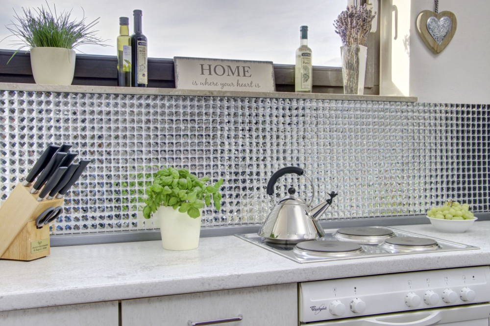 Mosaique Carre Mosaique de verre scintillant blanc translucide aspect diamant cristal brillant