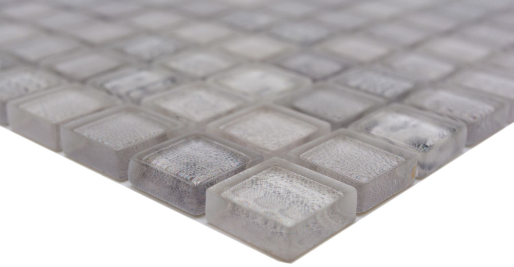Mosaico Mosaico de vidrio cuadrado Wildlife blanco Translucido Wildlife look blanco brillante