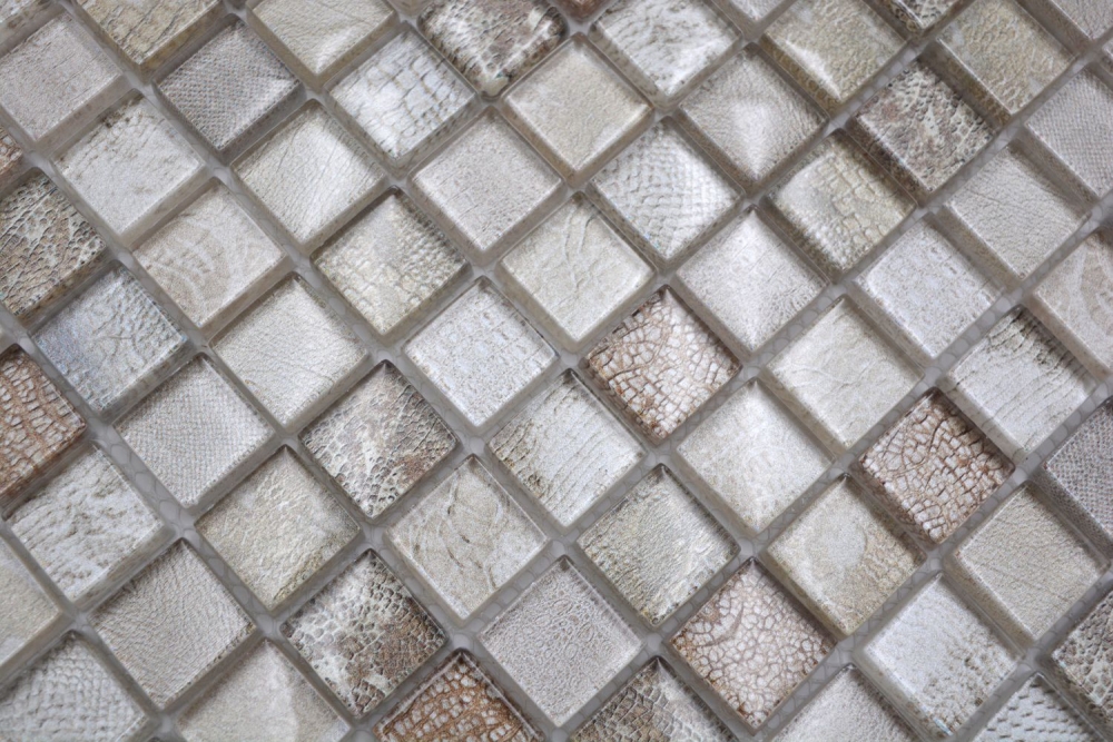 Mosaico cuadrado de vidrio mosaico de vida silvestre de color beige translucido mirada vida silvestre brillante