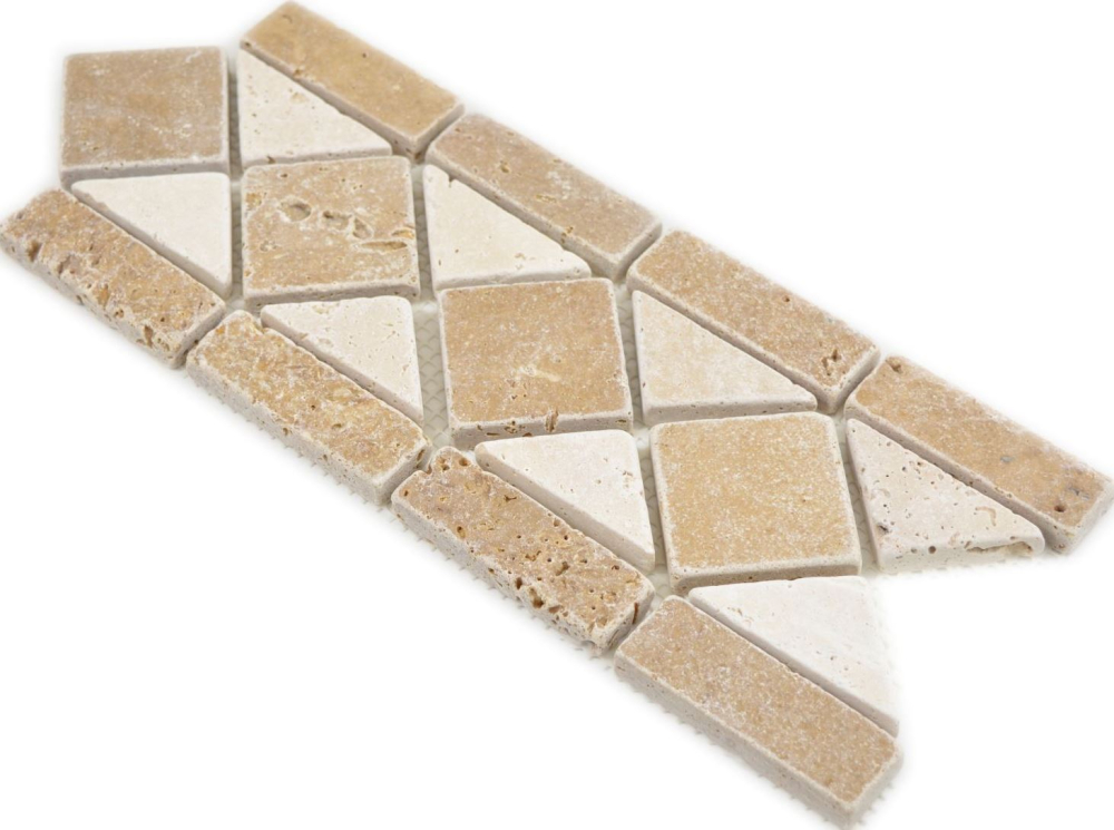 Bordüre Borde Einleger Naturstein Antik Chiaro Noce cream beige braun Bor-0246