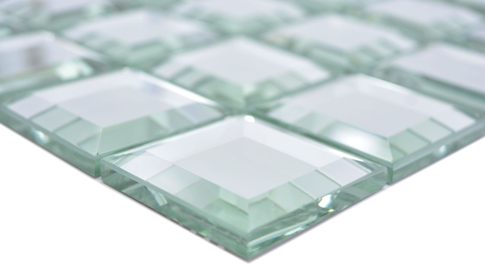 Mosaique Carre Mirror Metro Translucide Mosaique de verre aspect metro miroir brillant