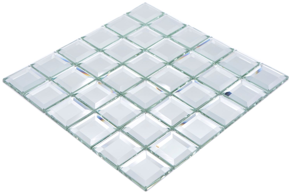 Mosaique Carre Mirror Metro Translucide Mosaique de verre aspect metro miroir brillant
