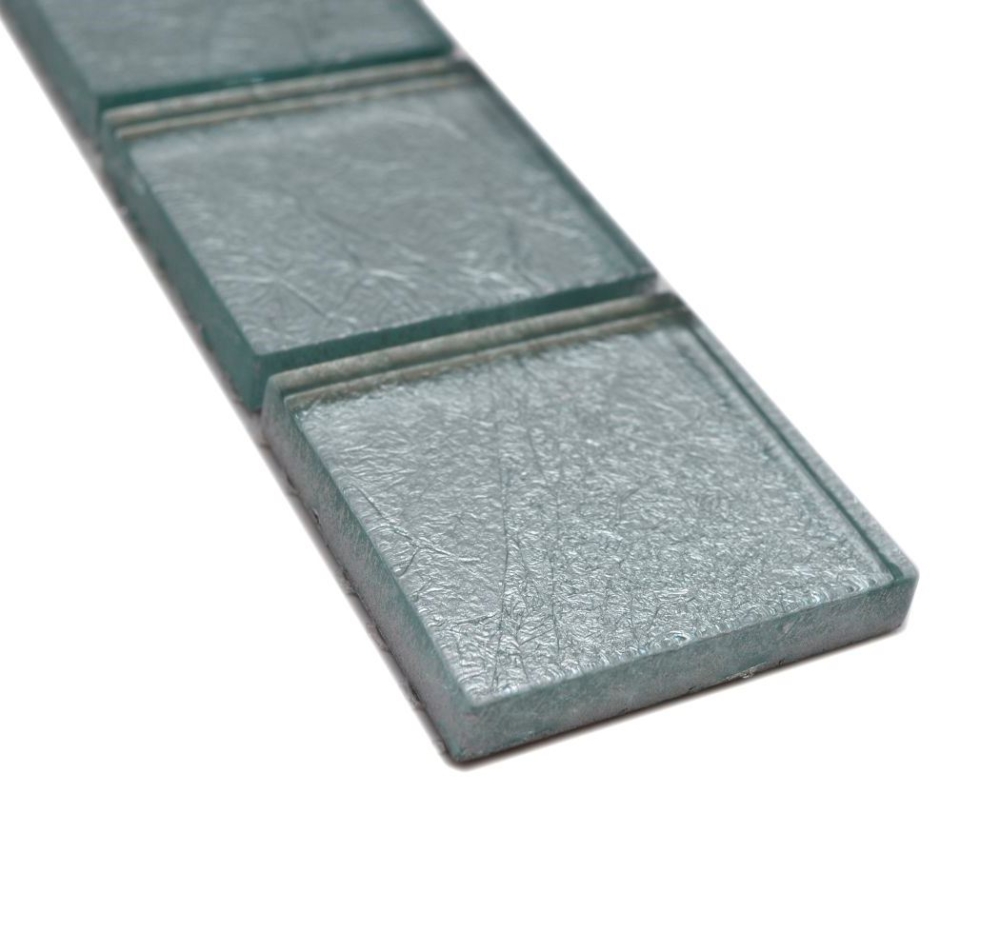 Mosaik Borde Bordüre Glasmosaik Mosaikfliese Silber Struktur