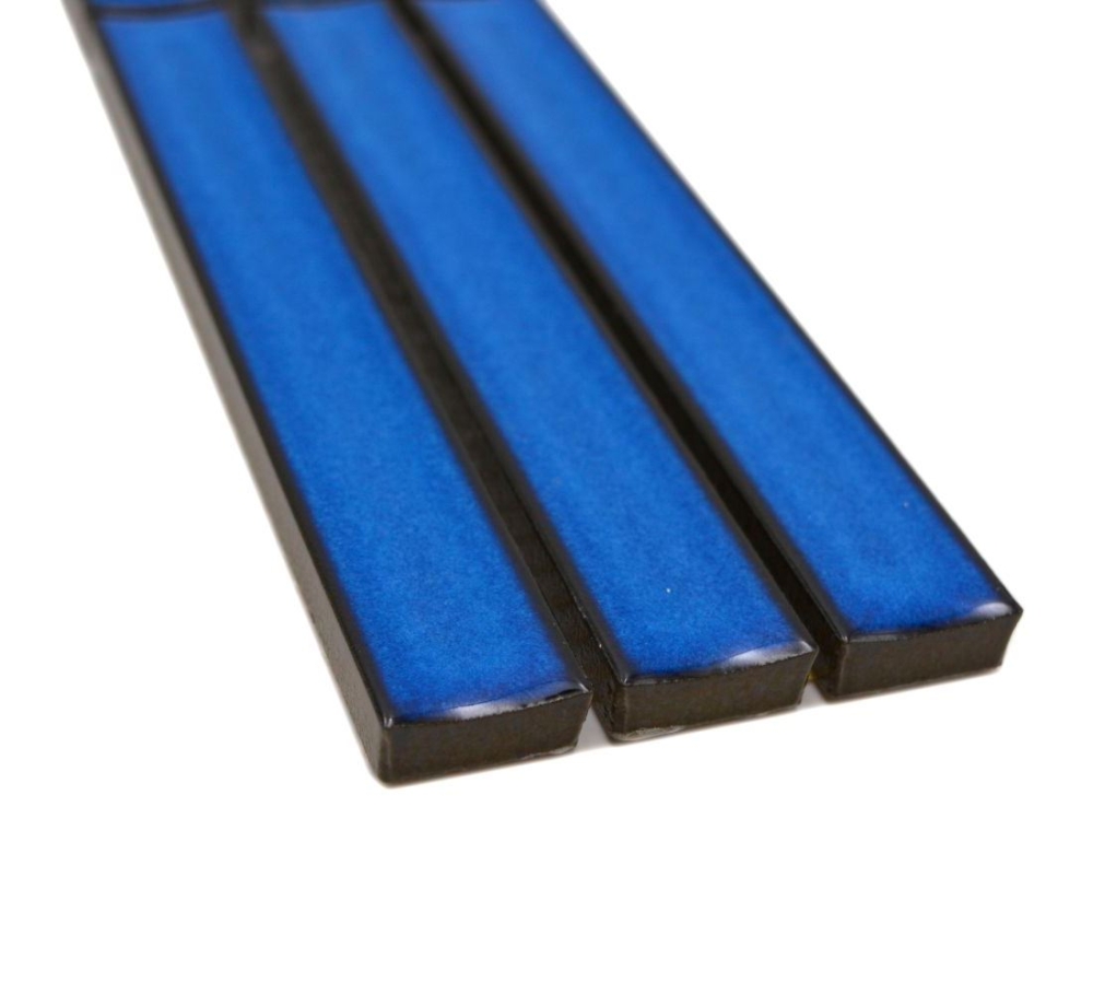 Mosaik Borde Bordüre Stäbchen blau gesprenkelt glänzend