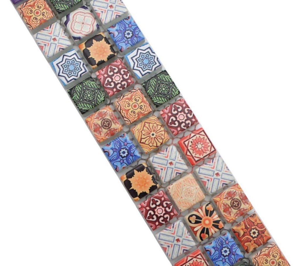 Mosaik Borde Bordüre Glasmosaik mit Beschichtung Retro Biscuit Farben