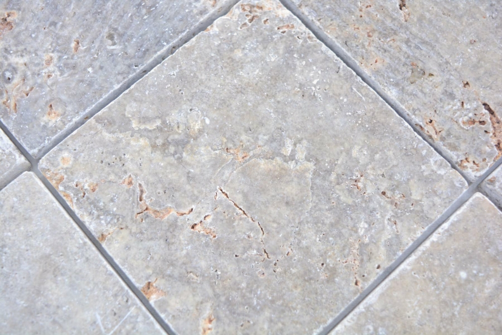 Carreau en pierre naturelle Travertin Marbre antique blanc gris Carreau beige argent F-45-47030