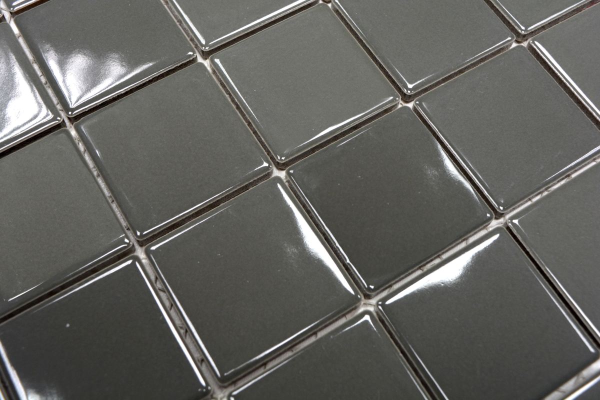 Mosaik Fliese Keramik grau glanz metall glänzend Wand Dusche  16B-0204_b|1Matte 
