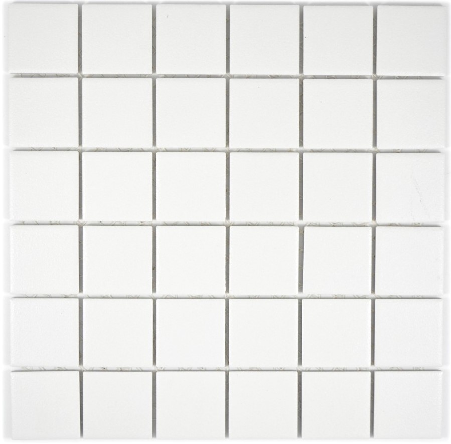 Mosaik Fliese Keramik weiß quadratisch uni weiß WB14-0111-R10 1 Matte 