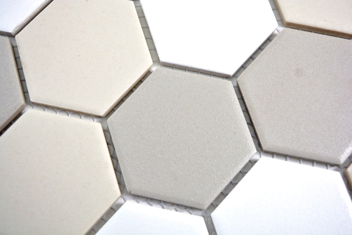 Mosaik Fliese Keramik Hexagon hellgrau unglasiert Fliesenspiegel 11A-0202-R10 