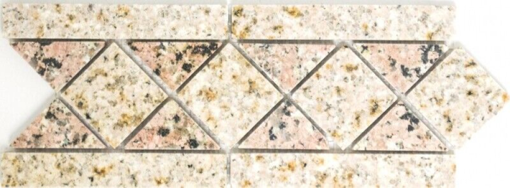 Mosaikfliesen Bordüre Bordüren Borde Naturstein Sand Rosso beige rose 850/BT