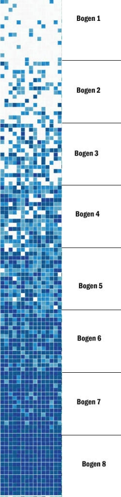 Glasmosaik Farbverlauf weiss dunkelblau Duschwand Bad Mosaikfliesen Shading Blend