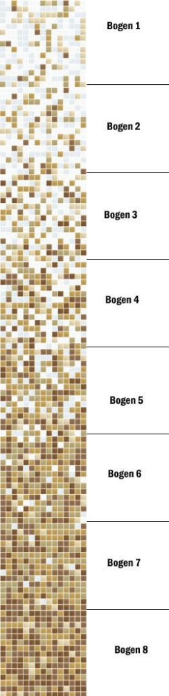Glasmosaik Farbverlauf weiss beige braun Duschwand Bad Mosaikfliesen Shading Blend