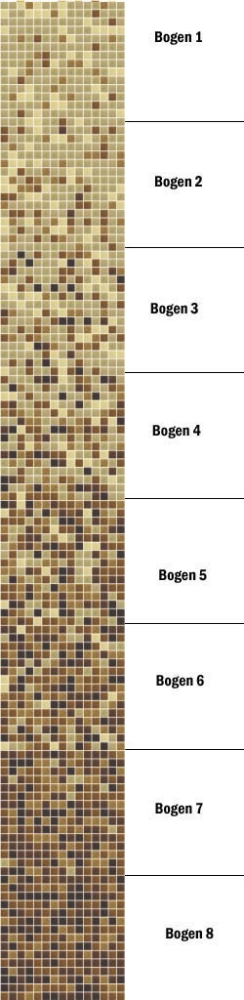 Glasmosaik Farbverlauf beige braun dunkelbraun Duschwand Bad Mosaikfliesen Shading Blend